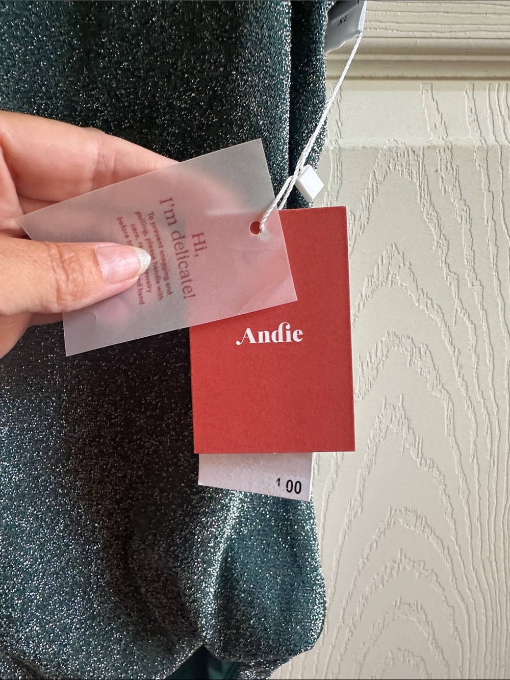 Andie Shimmery Teal One-Piece Swimsuit with Front Buttons - Picture 2 of 7